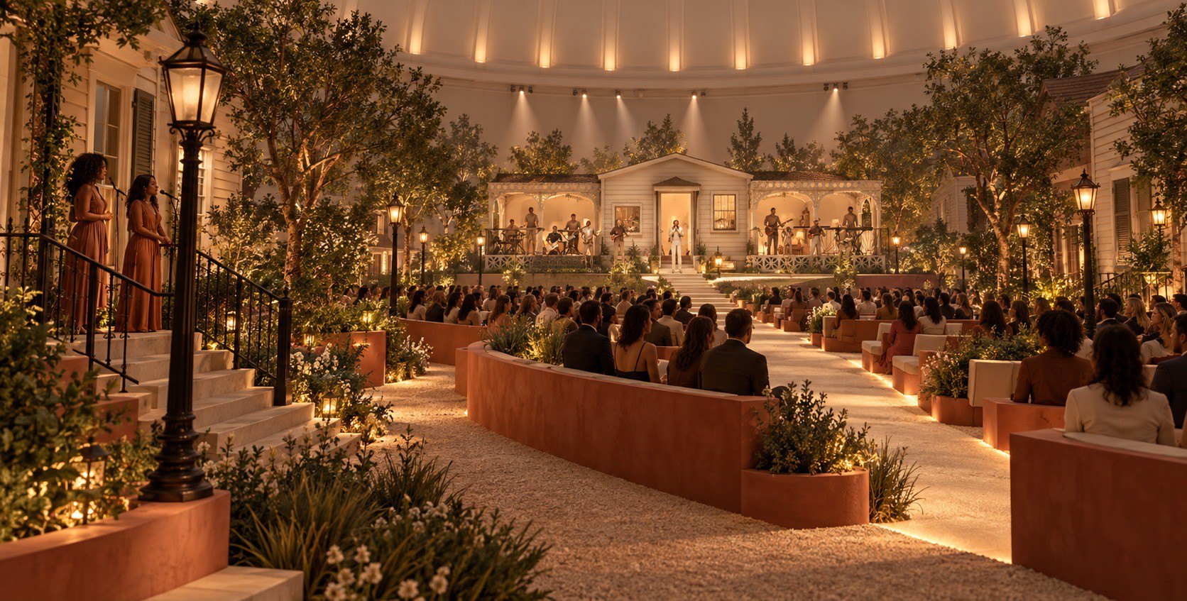 The Front Garden: sunken lounges by the runway